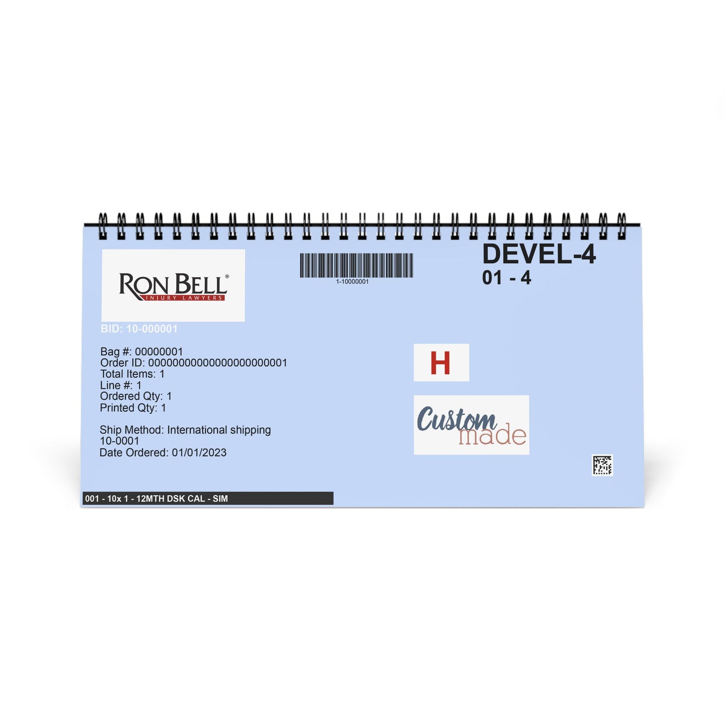 Desktop Calendar (2025 grid) - Ron Bell